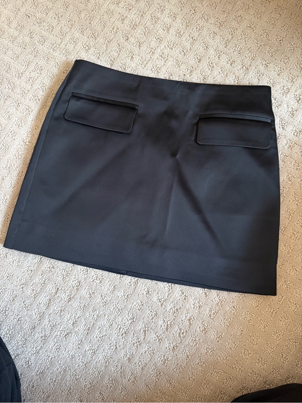 Aritzia Black Mini Skirt with Front Flap Pockets